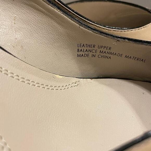 Nude Leather 8 Ellen Tracy Raleigh Pumps | Black Trim, Peep Toe Heels, NWOB $200 - Picture 9 of 12